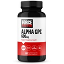 Force FACTOR Alpha GPC Brain Supliment pentru memorie și concentrare, Mood Supplement cu Alpha GPC 600mg, Premium Quality, Vegan, Non-GMO, 60 capsule