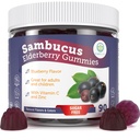 Purifica viata gumiile cu elderberry fără zahăr cu vitamina C & Zinc pentru adulți și copii, Immune Supplement pentru sănătatea respiratorie, Sambucus Elderberry Antioxidant Gummies - Vegan, 90 Conte