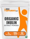 BulkSupplements.com Inulină organică Extract de pulbere - Fibră Supliment, Herbal Supliment - Inulin pulbere organică, Gluten gratuit - 2g per Serving, 100g (3.5 oz) (Pachet de 1)
