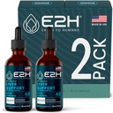 E2H supliment de suport pentru ficat cu lapte Thistle - Formula de sanatate a ficatului - Extract de anghinare, Root Dandelion, Chanca Piedra, si More - Formula lichid absorbant (2 sticle)