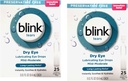 Blink Tears Conservative Free Lubrication Eye Drops, Relief imediat și lung pentru ochii uscaţi, 25 Single-Use flacoane sterile, 0,01 FL OZ (0,4 ml) Fiecare (Pachet de 2)