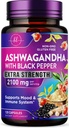 Ashwagandha 2,100 mg - Ashwagandha Suplimente pentru femei în Capsule Veggie cu pulbere și extract de rădăcină, Pepper negru pentru absorbție ridicată, pe bază de plante, non-GMO, îmbuteliat în Statele Unite ale Americii - 120 Capsule vegetale