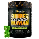 ALPHA LION Superuman High Stim Pre Workout Powder, Beta Alanine, L-Taurine & 356mg Tri-Source Cafeina pentru energie sustinuta, Nitric oxid si citrulină pentru pompa (21 Serviri, Gummy Bear)