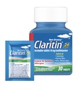 Claritin Alergie Medicină pentru adulţi, 24 de ore Loratadină 10 mg pastile, antihistamină, 30 comprimate + 1ct On-The-Go Relief