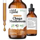 Dropuri de ciuperci Chaga sălbatice și organice - Suport imun cu extract Chaga - supliment de ciuperci lichide pentru imunitate - Vegan, zahăr și alcool - 4 fl oz