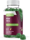 Viteey Aloe Vera Gummies pentru adulți - 50mg - SIDA în Digestia și sănătatea imună - Aloe Vera Supliment - Vegan, Gelatină gratuit, Gluten gratuit, OMG-uri gratuit, gustoase aroma de zmeură