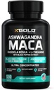 Ashwagandha 5000mg + Maca Root Black, Red, Yellow 4,000mg, Rhodiola & L-Theanine: 30:1 Extract capsule Ashwagandha, 20:1 Extract capsule rădăcină Maca - Supliment pentru bărbați și femei