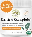 Wholistic Pet Organics Canine Complete - Dog Multivitamine pulbere - 8 Oz - Daily Dog Vitamine si Suplimente pentru alimente de casă - Sistem imunitar, Piele, Haina & Sănătate generală - Rasă mică și mare
