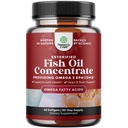 Omega 3 supliment de ulei de pește - EPA DHA ulei de pește Omega 3 Supliment cu vitamine imune Booster creier - Burpless 2000 mg per Servire pentru Mood Boost suport hepatic și suport de ajutor PMS