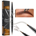9706 2-in-1 Double-ended Liquid Eyebrown Pen, 4 Tip Head& 1 Tip Ultra Fine Eyebrow Pen, Easyly Draw Realistic Eyebrows, 4 Color, Waterproof (2# Dark Brown)
