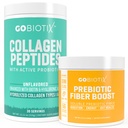 GOBIOTIX Fiber & Colagen Bundle: Păr, Piele, Suport Gut - 30 Serviri Colagen, 35 Serviri Fibră