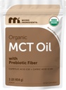 Pudră organică de ulei MCT cu fibre prebiotice, 1 Lire (16 Ounce), combustibil rapid pentru corp și creier, C8 MCT ulei pentru crema de cafea, fără OMG-uri, Keto Diet, Vegan