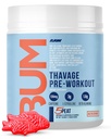 RAW Pre Antrenament pulbere, Thavage (5 Peat, Red Gummy) - Chris Bumstead Sports Nutritie Supliment pentru barbati si femei - Cbum Pre Antrenament pentru Lucru, Hidratare, Focus mental & Energie - 40 Serviri