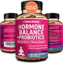 Echilibru hormonal + Probiotice pentru femei- Menopauza naturale Relief, managementul greutății, Bloating, Flashuri fierbinți, PMS 