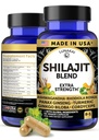 Lunakai USA Made Pure Shilaj Capsule cu Ashwagandha, Rhodiola & Cordyceps - Extra Putere Silajit Extract pentru bărbaţi şi femei, 60ct