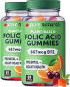 Gume prenatale Yuve pentru femei - Acid folic Vitamine prenatale 667 mcg DFE - Vitamine prenatale masticabile - Suport hormonal și acid folic - Gume naturale - Vitamine prenatale - 2 Pachet de 60ct