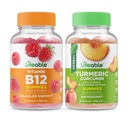 Vitamina viata B12 + Curcumina turmerica, Gummie Bundle - mare Tasting, Supliment de vitamine, Gluten gratuit, OMG-uri gratuit, Mestecabil