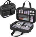 Damero Locking Sticla de pastile Organizator, Medicina sac de stocare Organizator de medicamente de călătorie care transportă caz pentru sticle mari de pastile, medicamente și materiale medicale, negru