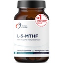 Design-uri pentru sănătate L 5-MTHF - Quatrefolic L Metilfolat Supliment 5mg (8500 DFE) - metilat Folat Supliment pentru femei si barbati - Sustine metilare - non-GMO, gluten gratuit (60 capsule)