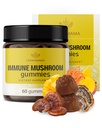 HERBAMAMA Suport imun Gumiile de ciuperci - Complex Multi Marshroom Blend pentru suport antioxidant - Vegan, supliment de imunitate non-GMO - 60 Pectin-Based mango-Flavorate Chews