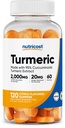 Nutricost Turmeric Gumies 2000 mg Tumeric per Serving (120 Gumies) - 60 Servings