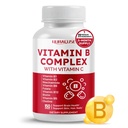 Vitamina B Complex Vitamina B1, B2, 6,9,12 Niacin, cu vitamina C - Suport de sănătate a creierului, Niveluri energetice, Piele, Păr, și unghii - Făcut și testat în Statele Unite ale Americii