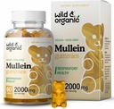 Gume sălbatice și organice pentru plămâni 2000mg - Lung Detoxifiere și Cleanse - Gume Vegan Mullein Leaf pentru sprijin imun - 60 Chews extract de plante non-GMO
