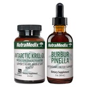 NutraMedix Brain Support Bundle - Include Artic Krill ulei Softgels și Burbur Pinella picături lichide pentru sănătate cognitivă, Detoxifiere și suport pentru creier - 2-Piece supliment set pentru suport cognitiv