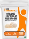 BulkSupplements.com Organic Lion's Mane Extract praf - Lions Mane Suplimentul pulbere, Lion Mane Extract - Mushroom Supliment, 1000 mg per Serving, 5kg (11 lbs) (Pachet de 5)