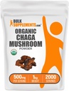 BulkSupplements.com Organic Chaga ciuperci pulbere - Chaga ciuperci Supliment, Superfood Supliment - Vegan & Gluten gratuit, 500 mg pe servire, 1kg (2,2 lbs) (Pachet de 1)