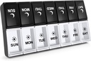 7 zile Pill Organizator de 2 ori pe zi, Large Weekly AM Pill Box, Ziua Night Medicine Organizator, Pill Case de două ori pe zi, Pill Container