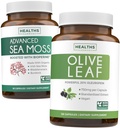 Sea Moss & Olive Leaf Extract (1-Lonth Supply) Olive Moss Blend - Organic Sea Moss - Raw Vegan Supplement (60 Caps) & Olive Leaf Extract Super Putere: 20% Oleuropein - Vegetarian (120 Caps)