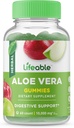 Gume de suplimentare Aloe Vera pentru adulți - 10.000 mg - Guma de mestecat cu gust mare naturale - Gluten gratuit, Vegan, Non-GMO Chewable - pentru adulți, bărbați, femei - 60 gume - 30 Doze