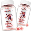 Vitamina ADK+B12 Gummies Suplimente: Vitamina D3 K2 (MK-7) cu B12 pentru bărbați Femei Mestecabile Vegan Multivitamine Suport Oase Brain Imun Skin Heart Sugar Free Zmeură Aroma 2 Packs