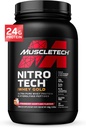 Pulbere de proteine Whey , MuşchiTech Nitro-Tech Whey Gold Proteine Pulbere , Proteină Izolat Smoothie Mix , Pulbere de proteine pentru femei şi bărbaţi , Căpşuni Proteină Pulbere, 2 lbs (28 Serv) - pachet variază