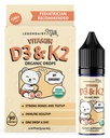Legendairy Lapte organic Baby Vitamina D3 K2 Picături lichide, 400 UI de vitamina D pentru sugari - Vitamina D pentru nou-născuți, copii mici și copii - Vegan, 90 Serviri