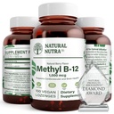 Natural Nutra Vegan Metil B12 1000mcg, Heart Health and Energy Booster Supplement, Gluten Free, Support Energy Transformation, Imbunatatirea raspunsului imun, Ajutor Functia Creierului, 100 Vegan Lozenges