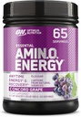 Optimum Nutrition Amino Energy - Pre Workout cu ceai verde, BCAA, Aminoacids, Keto Friendly, Green Coffee Extract, Energetic Powder - Concord Grape, 65 Serviri (Packaging May Vary)
