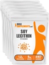 BulkSupplements.com Soy Lecithin Powder - Lecithin Supplement, Lecithin Powder Food Grad - Gluten Free, 1200 mg per Serving, 5kg (11 lbs) (Pachet de 5)