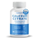 Citrat de calciu magneziu vitamina D3 - Suport oase sănătoase, nervi și mușchi, absorbție - Made and Tested in the USA