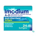 Imodium A-D Fast-Actioning Anti-Diareel Softgels, Loperamidă HCl 2 mg, Travel Essential Diaree Relief Medicine for Adulti, 24 Count, Anti Diaree pastile, Vârste 12+, Ușor de înghițit