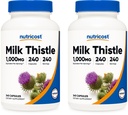 Nutricost Milk Thistle 1000 mg echivalent, 240 capsule (2 cutii) - 250 mg extract 4:1 - Vegan, non-GMO și gluten liber
