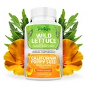 Parker Naturals Wild Salata verde Extract & California Poppy Seed Supplement, 2 Way Premium Herbal Supplement for Healthy Sleep & Relief Support, 120 Capsule