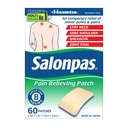 Salonpas Pain Relieving Patch pentru spate, gât, umăr, genunchi durere și dureri musculare - 8 Ore de ajutor durere - 60 Conte