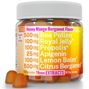 Bee Pollen Apigenin Citrus Bergamot Gummies w Organic Propolis Royal Jelly Jelly Lemon Balm Extract, Supliment pentru bărbați Copii, Tincture picături pulbere Capsule Herb Suplimente Alt, Pollan Polen