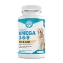 Animale de companie Wanderfound - Omega 3 ulei de pește pentru câini, somon afumat și ficat aroma, 120 comprimate masticabile