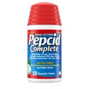 Pepcid Reductor complet de acid + Antiacid pentru Reflux acid, 10 mg Famotidină, 800 mg Carbonat de calciu & 165 mg Hidroxid de magneziu per comprimat de medicament pentru arsuri cardiace, antiacid Chews, mentă, 50 ct