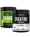Fabrica de Jacked NITROURGE Suplimentul de pregătire (Grapă, 30 Servings) & Creatină Pulbere monohidrată (nearomatizate, 30 Servings)