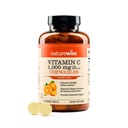 NatureWise Extra Force Vitamina Chewable 1000mg pentru adulți - Aroma naturală portocalie - Sistem imunitar și suport antioxidant - non-GMO, Vegan & Sugar Free - 90 comprimate masticabile[45-Day Support]
