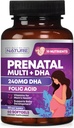 Vitamine prenatale pentru femei - Multivitamine cu DHA, Acid folic, Vitamina C, B12, Fier & Omega-3 - Inainte, In timpul si post Suplimentul de sarcina pentru crestere sanatoasa si dezvoltarea creierului - 60 Softgels